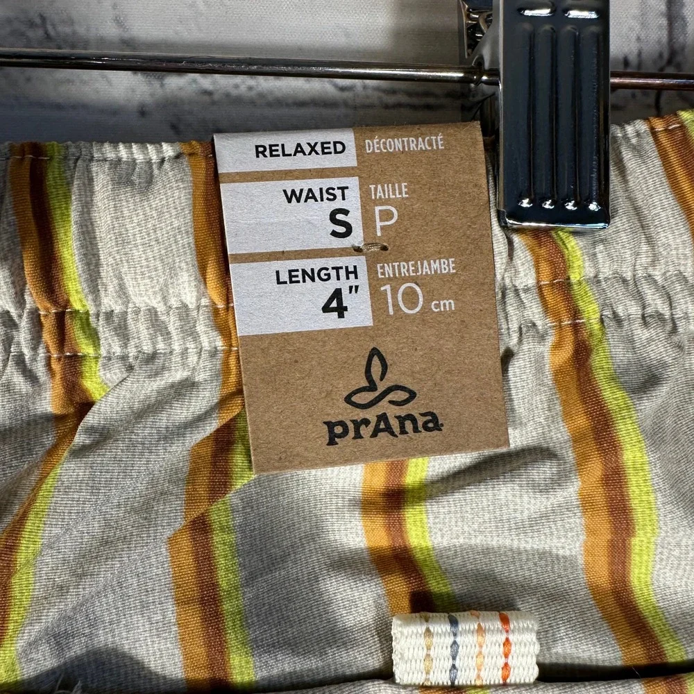 Prana Indio Heritage Shorts Mens Small Yarrow Striped Relaxed Fit 4in Inseam NWT - Picture 5 of 11